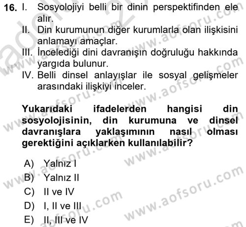Sosyal Bilimlerde Temel Kavramlar Dersi 2021 - 2022 Yılı (Vize) Ara Sınav Soruları 16. Soru