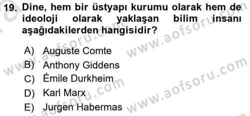 Sosyal Bilimlerde Temel Kavramlar Dersi Ara Sınavı Deneme Sınav Soruları 19. Soru