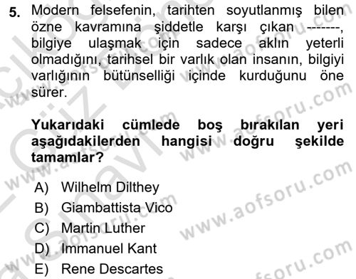 Sosyal Bilimlerde Temel Kavramlar Dersi Ara Sınavı Deneme Sınav Soruları 5. Soru