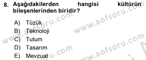 Sosyal Bilimlerde Temel Kavramlar Dersi 2021 - 2022 Yılı (Vize) Ara Sınav Soruları 8. Soru