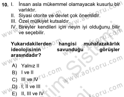 Sosyal Bilimlerde Temel Kavramlar Dersi 2021 - 2022 Yılı (Final) Dönem Sonu Sınav Soruları 10. Soru