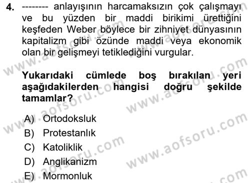 Sosyal Bilimlerde Temel Kavramlar Dersi 2021 - 2022 Yılı (Final) Dönem Sonu Sınav Soruları 4. Soru