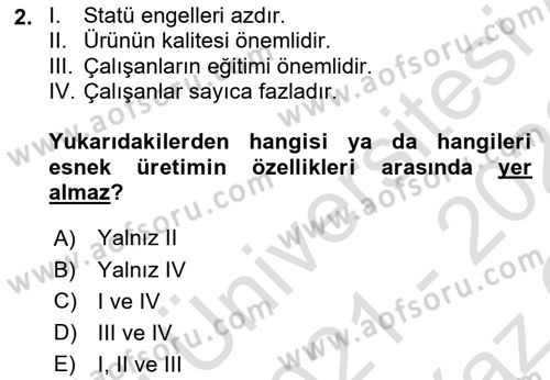 Sosyal Bilimlerde Temel Kavramlar Dersi 2021 - 2022 Yılı Yaz Okulu Sınav Soruları 2. Soru