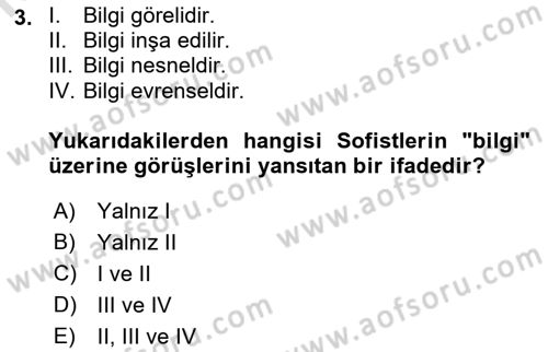 Sosyal Bilimlerde Temel Kavramlar Dersi 2021 - 2022 Yılı Yaz Okulu Sınav Soruları 3. Soru