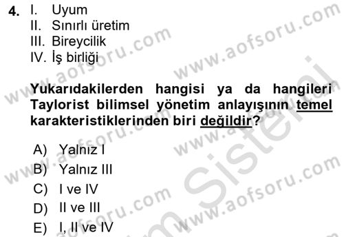 Sosyal Bilimlerde Temel Kavramlar Dersi 2021 - 2022 Yılı Yaz Okulu Sınav Soruları 4. Soru
