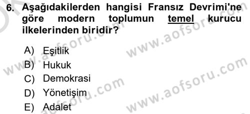 Sosyal Bilimlerde Temel Kavramlar Dersi 2021 - 2022 Yılı Yaz Okulu Sınav Soruları 6. Soru