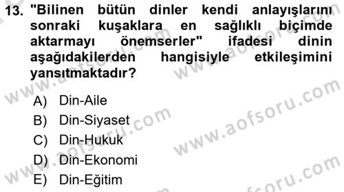 Sosyal Bilimlerde Temel Kavramlar Dersi Ara Sınavı Deneme Sınav Soruları 13. Soru