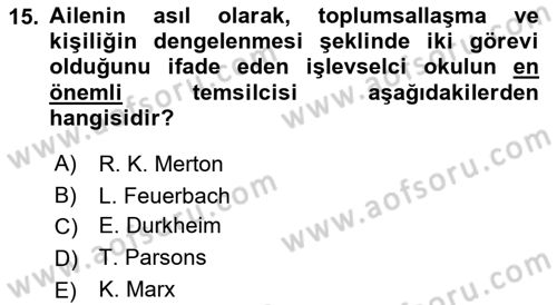 Sosyal Bilimlerde Temel Kavramlar Dersi Ara Sınavı Deneme Sınav Soruları 15. Soru
