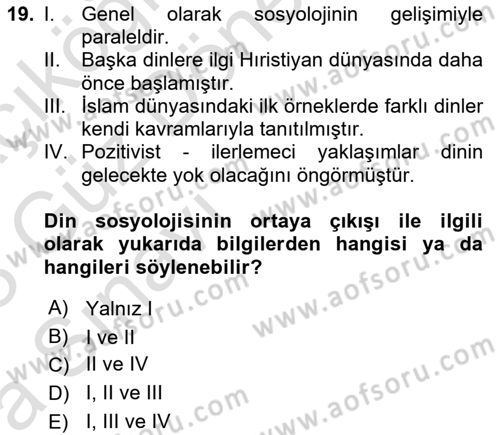 Sosyal Bilimlerde Temel Kavramlar Dersi Ara Sınavı Deneme Sınav Soruları 19. Soru