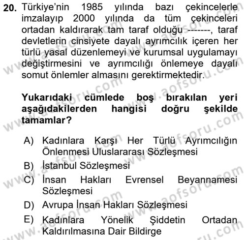 Sosyal Bilimlerde Temel Kavramlar Dersi 2022 - 2023 Yılı (Vize) Ara Sınav Soruları 20. Soru