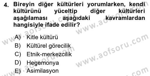 Sosyal Bilimlerde Temel Kavramlar Dersi 2022 - 2023 Yılı (Vize) Ara Sınav Soruları 4. Soru