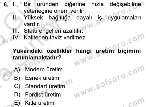 Sosyal Bilimlerde Temel Kavramlar Dersi Ara Sınavı Deneme Sınav Soruları 6. Soru