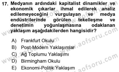 Sosyal Bilimlerde Temel Kavramlar Dersi 2022 - 2023 Yılı (Final) Dönem Sonu Sınav Soruları 17. Soru