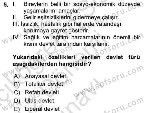 Sosyal Bilimlerde Temel Kavramlar Dersi 2022 - 2023 Yılı (Final) Dönem Sonu Sınav Soruları 5. Soru