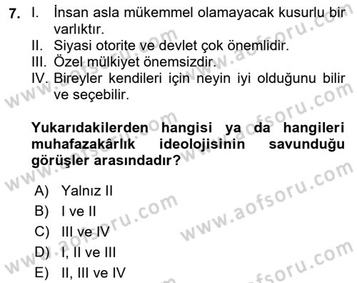 Sosyal Bilimlerde Temel Kavramlar Dersi 2022 - 2023 Yılı (Final) Dönem Sonu Sınav Soruları 7. Soru