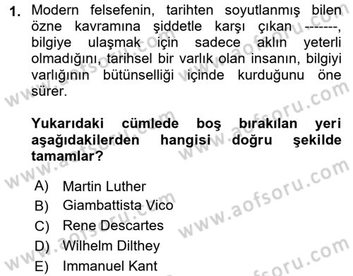 Sosyal Bilimlerde Temel Kavramlar Dersi 2022 - 2023 Yılı Yaz Okulu Sınav Soruları 1. Soru