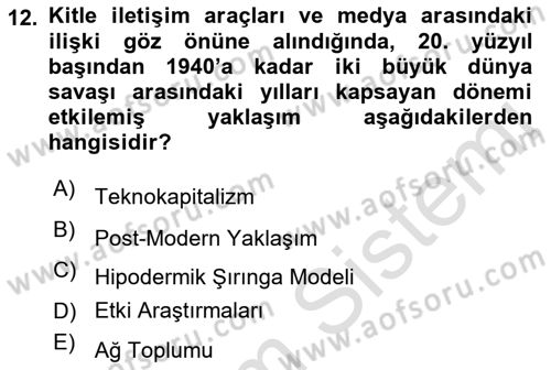 Sosyal Bilimlerde Temel Kavramlar Dersi 2022 - 2023 Yılı Yaz Okulu Sınav Soruları 12. Soru
