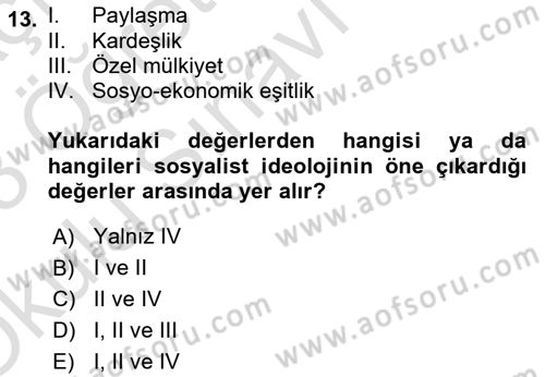 Sosyal Bilimlerde Temel Kavramlar Dersi 2022 - 2023 Yılı Yaz Okulu Sınav Soruları 13. Soru