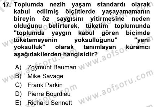 Sosyal Bilimlerde Temel Kavramlar Dersi 2022 - 2023 Yılı Yaz Okulu Sınav Soruları 17. Soru