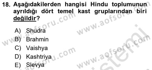 Sosyal Bilimlerde Temel Kavramlar Dersi 2022 - 2023 Yılı Yaz Okulu Sınav Soruları 18. Soru