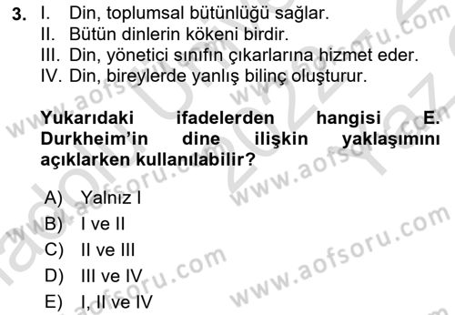 Sosyal Bilimlerde Temel Kavramlar Dersi 2022 - 2023 Yılı Yaz Okulu Sınav Soruları 3. Soru