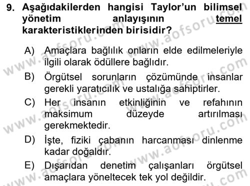 Sosyal Bilimlerde Temel Kavramlar Dersi 2022 - 2023 Yılı Yaz Okulu Sınav Soruları 9. Soru