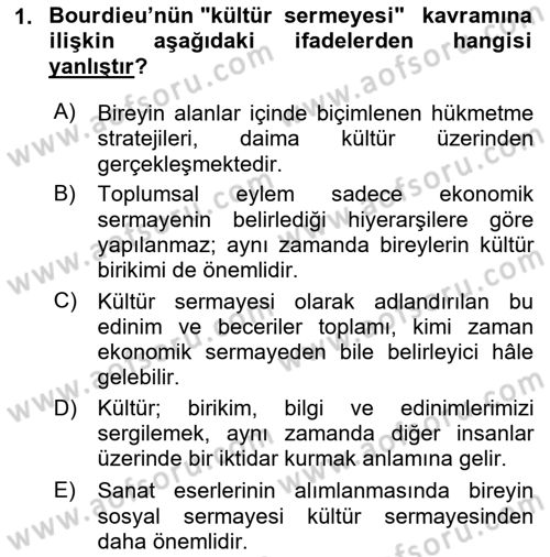 Sosyal Bilimlerde Temel Kavramlar Dersi Ara Sınavı Deneme Sınav Soruları 1. Soru