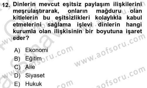 Sosyal Bilimlerde Temel Kavramlar Dersi 2023 - 2024 Yılı (Vize) Ara Sınav Soruları 12. Soru