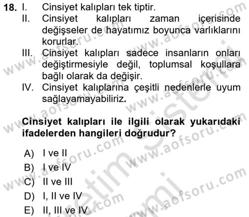 Sosyal Bilimlerde Temel Kavramlar Dersi Ara Sınavı Deneme Sınav Soruları 18. Soru