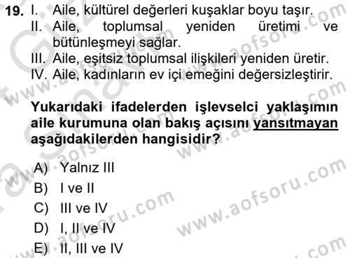 Sosyal Bilimlerde Temel Kavramlar Dersi 2023 - 2024 Yılı (Vize) Ara Sınav Soruları 19. Soru