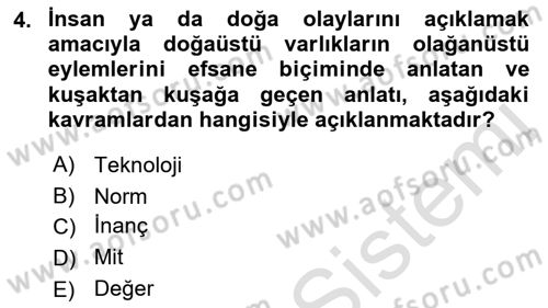 Sosyal Bilimlerde Temel Kavramlar Dersi 2023 - 2024 Yılı (Vize) Ara Sınav Soruları 4. Soru