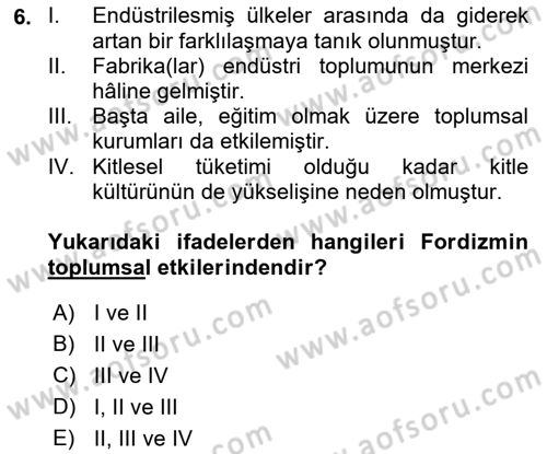 Sosyal Bilimlerde Temel Kavramlar Dersi 2023 - 2024 Yılı (Vize) Ara Sınav Soruları 6. Soru