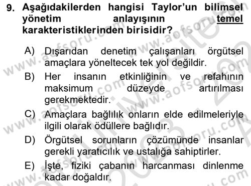Sosyal Bilimlerde Temel Kavramlar Dersi 2023 - 2024 Yılı (Vize) Ara Sınav Soruları 9. Soru