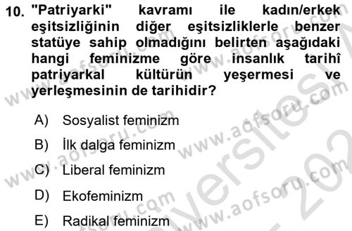 Sosyal Bilimlerde Temel Kavramlar Dersi 2023 - 2024 Yılı (Final) Dönem Sonu Sınav Soruları 10. Soru