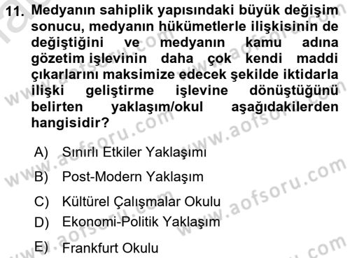 Sosyal Bilimlerde Temel Kavramlar Dersi 2023 - 2024 Yılı (Final) Dönem Sonu Sınav Soruları 11. Soru