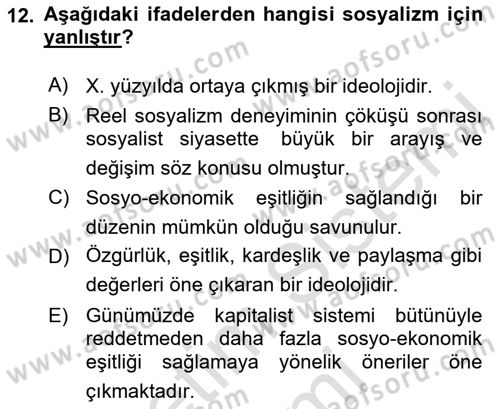 Sosyal Bilimlerde Temel Kavramlar Dersi 2023 - 2024 Yılı (Final) Dönem Sonu Sınav Soruları 12. Soru
