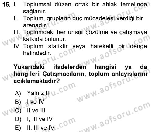 Sosyal Bilimlerde Temel Kavramlar Dersi 2023 - 2024 Yılı (Final) Dönem Sonu Sınav Soruları 15. Soru