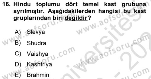 Sosyal Bilimlerde Temel Kavramlar Dersi 2023 - 2024 Yılı (Final) Dönem Sonu Sınav Soruları 16. Soru