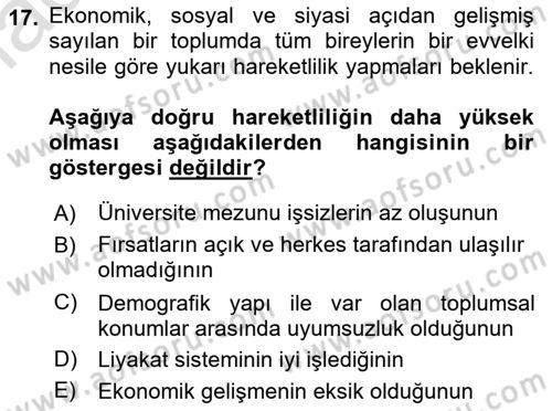 Sosyal Bilimlerde Temel Kavramlar Dersi 2023 - 2024 Yılı (Final) Dönem Sonu Sınav Soruları 17. Soru