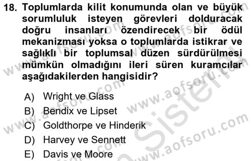 Sosyal Bilimlerde Temel Kavramlar Dersi 2023 - 2024 Yılı (Final) Dönem Sonu Sınav Soruları 18. Soru