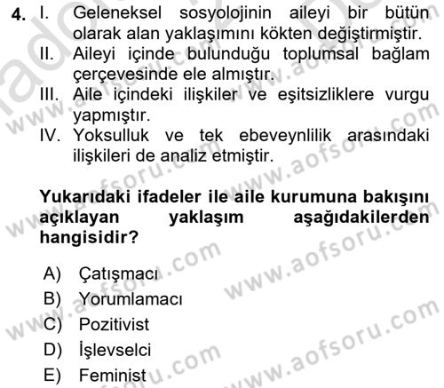 Sosyal Bilimlerde Temel Kavramlar Dersi 2023 - 2024 Yılı (Final) Dönem Sonu Sınav Soruları 4. Soru