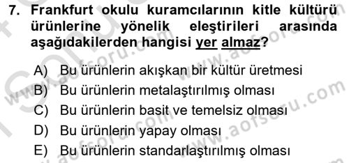 Sosyal Bilimlerde Temel Kavramlar Dersi 2023 - 2024 Yılı (Final) Dönem Sonu Sınav Soruları 7. Soru