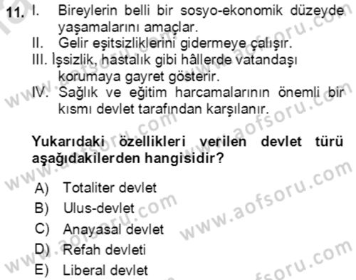 Sosyal Bilimlerde Temel Kavramlar Dersi 2023 - 2024 Yılı Yaz Okulu Sınav Soruları 11. Soru