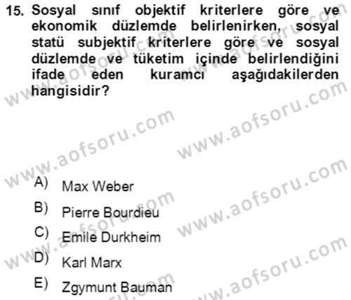 Sosyal Bilimlerde Temel Kavramlar Dersi 2023 - 2024 Yılı Yaz Okulu Sınav Soruları 15. Soru