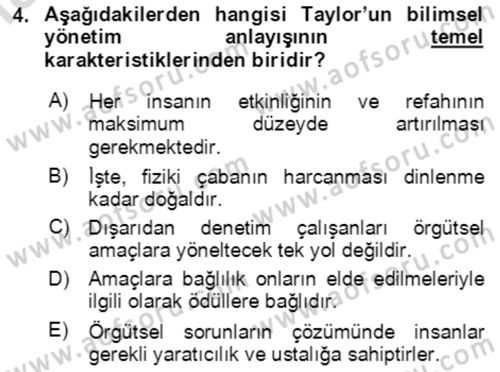 Sosyal Bilimlerde Temel Kavramlar Dersi 2023 - 2024 Yılı Yaz Okulu Sınav Soruları 4. Soru