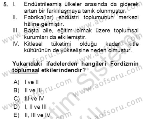 Sosyal Bilimlerde Temel Kavramlar Dersi 2023 - 2024 Yılı Yaz Okulu Sınav Soruları 5. Soru