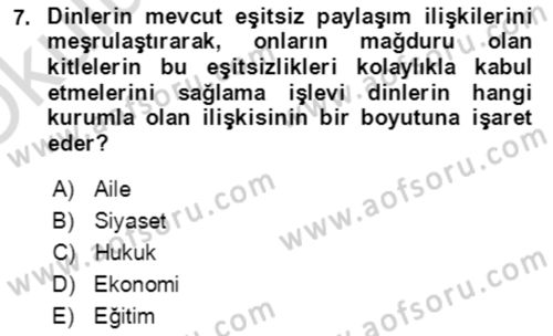 Sosyal Bilimlerde Temel Kavramlar Dersi 2023 - 2024 Yılı Yaz Okulu Sınav Soruları 7. Soru