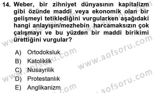 Sosyal Bilimlerde Temel Kavramlar Dersi 2024 - 2025 Yılı (Vize) Ara Sınav Soruları 14. Soru
