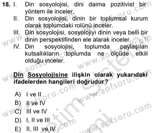 Sosyal Bilimlerde Temel Kavramlar Dersi 2024 - 2025 Yılı (Vize) Ara Sınav Soruları 18. Soru