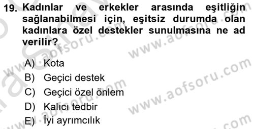 Sosyal Bilimlerde Temel Kavramlar Dersi 2024 - 2025 Yılı (Vize) Ara Sınav Soruları 19. Soru